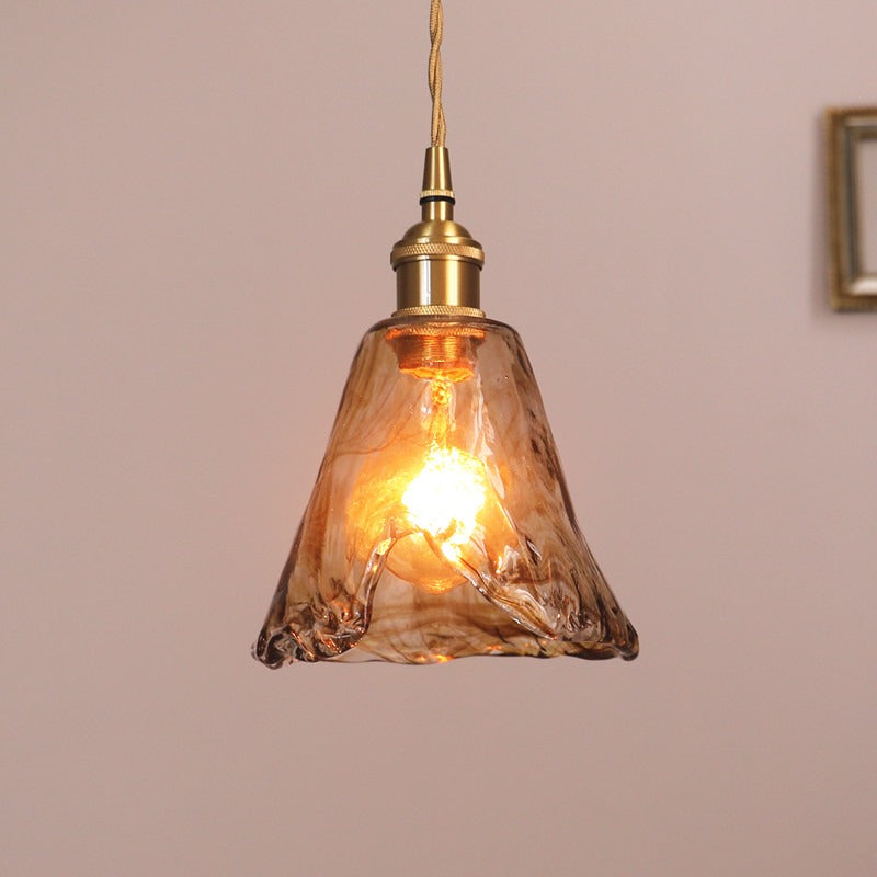 Handblown Amber Glass Pendant Light – Ambrix – Lifestyle View 2