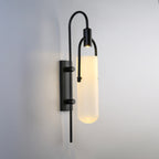 Arched Glass-Tube Wall Sconce Galvex – Black Finish, Studio View