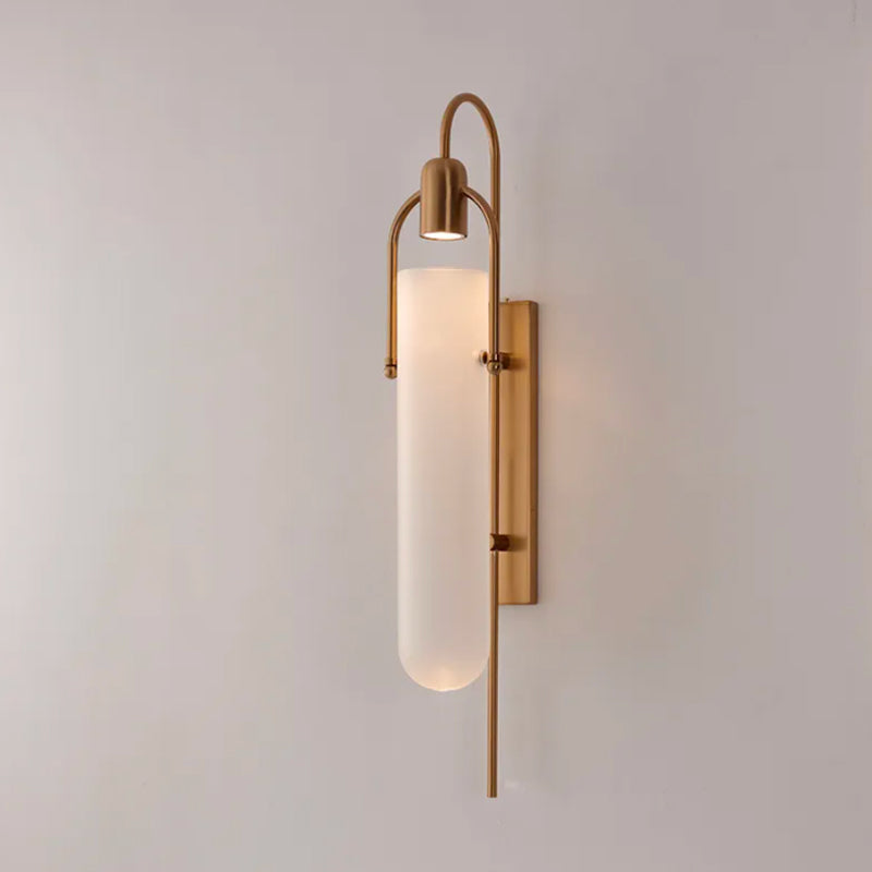 Arched Glass-Tube Wall Sconce Galvex – Gold Finish, Studio View