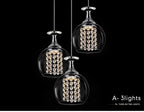 Halvelia Crystal Pendant Light – Beaded Crystal, 3-Light Round Cluster