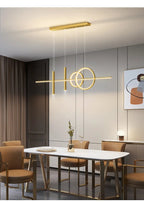 Nordic Geometric Minimal Pendant Light Halvoria – Golden Finish Lifestyle