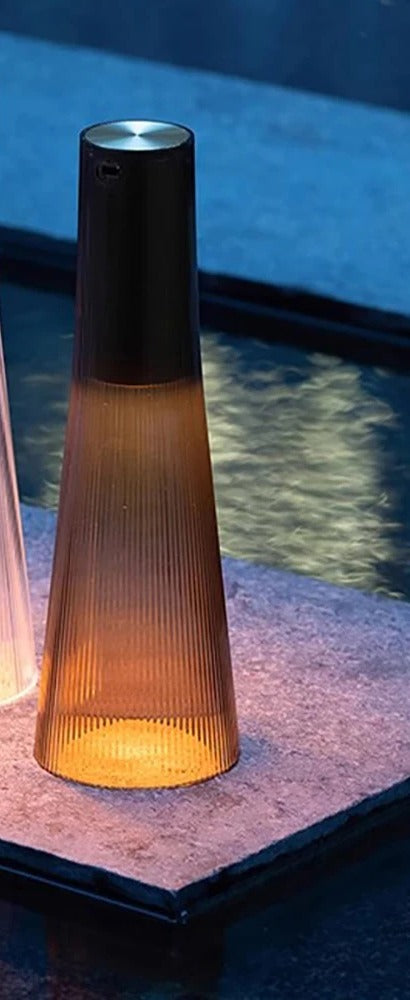 Cordless Fluted Table Lamp Ilvara Smoky Black – Product Detail
