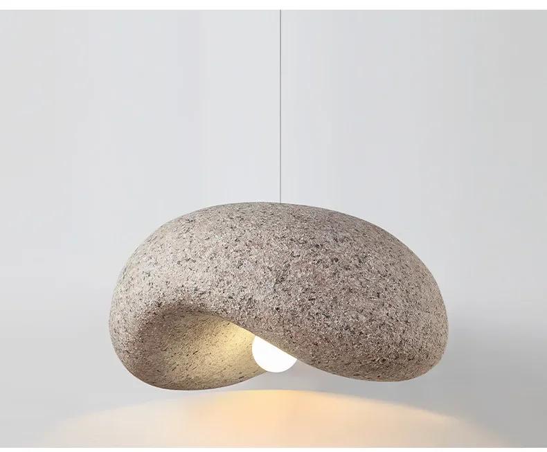 Sculptural Stone-Effect Pendant Light Zelvorn – Stone Pink Detail
