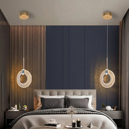 Xtaeloria Round Pendant, 1 Head – Bedside Lifestyle