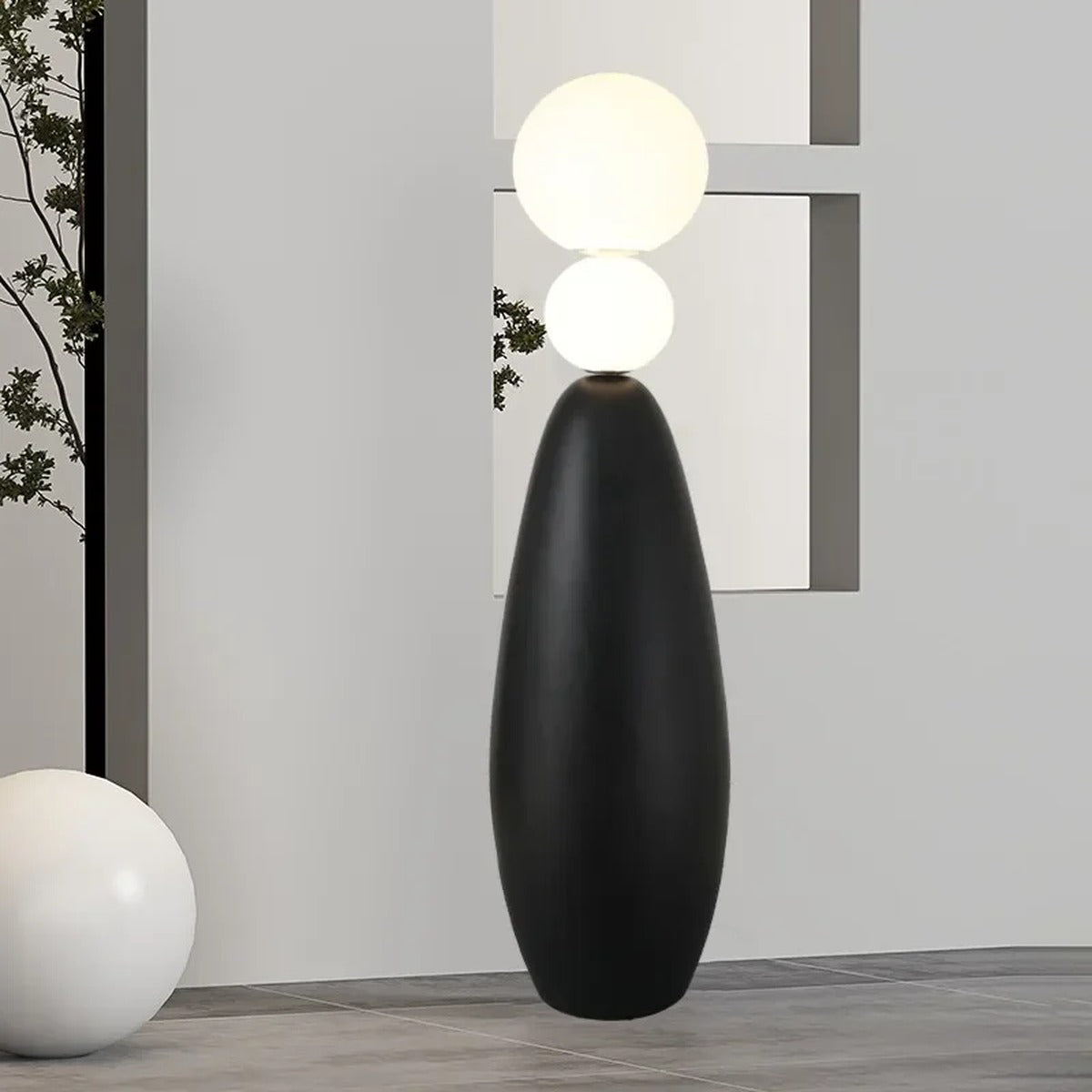 Vetrano sculptural glass gourd floor lamp — full silhouette