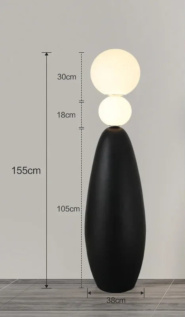 Vetrano floor lamp dimensions — 155cm height, 38cm base diameter
