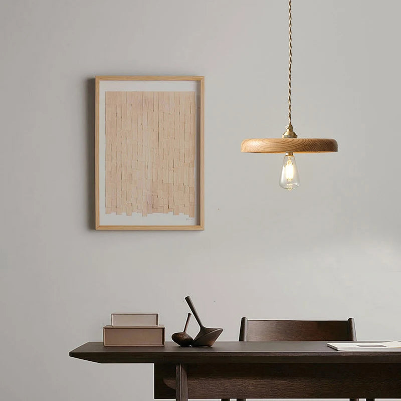 Walnut Disc Pendant Light – Woluxen – Natural Wood Lifestyle