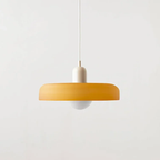 Colorful Glass Disc Pendant Light – Macarelle – Yellow + White