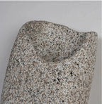 Carved Diagonal Aperture Stone Wall Sconce – Ioluxen – Sand Finish Detail