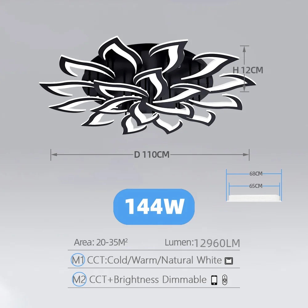 Sculptural Acrylic Petal Ceiling Light Kornox