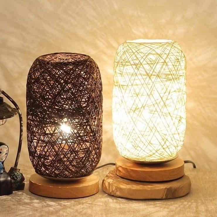 Hand-Woven Rattan Table Lamp Dermon – Hero Shot