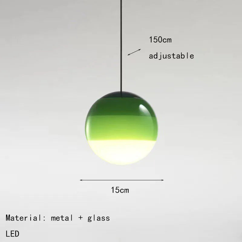 Ombré Glass Sphere Pendant Light – Olvinex – Emerald Green 15cm