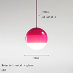 Ombré Glass Sphere Pendant Light – Olvinex – Magenta 15cm
