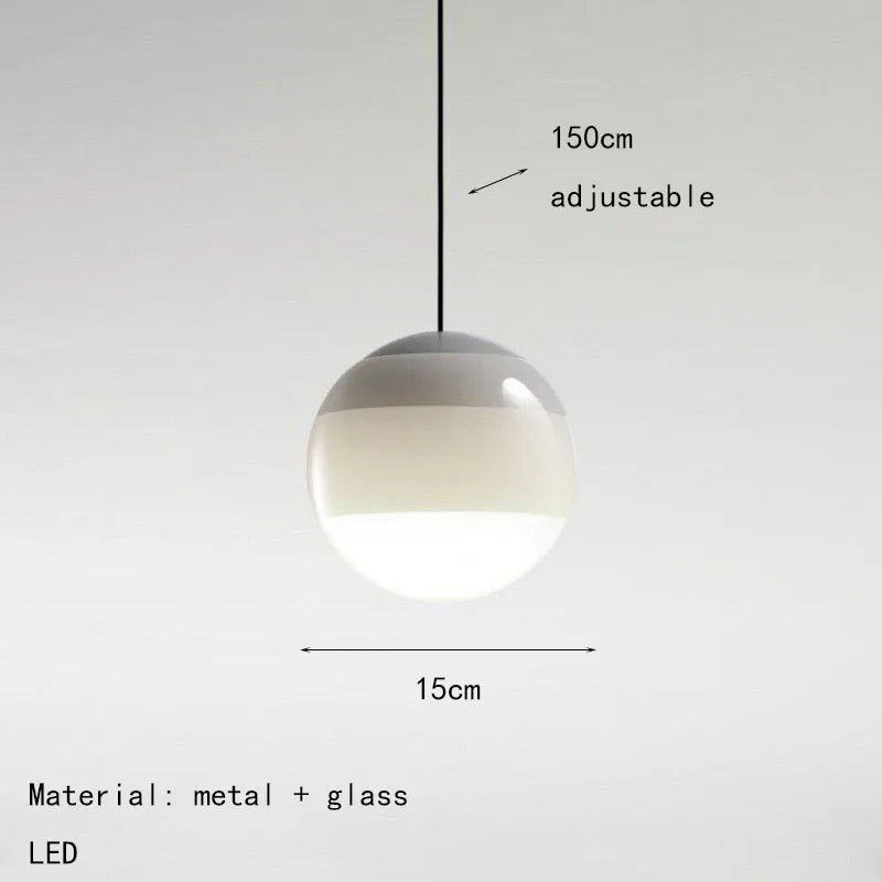 Ombré Glass Sphere Pendant Light – Olvinex – Warm Taupe 15cm
