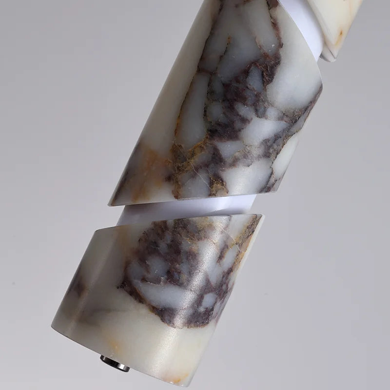 Spiral-Cut Marble Cylinder Pendant Light Lorixan – Spiral Cut Detail