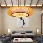Natural Bamboo Drum Pendant Light Zenkai