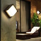 Minimalist LED Square Outdoor Wall Light Lumaire - patio lifestyle