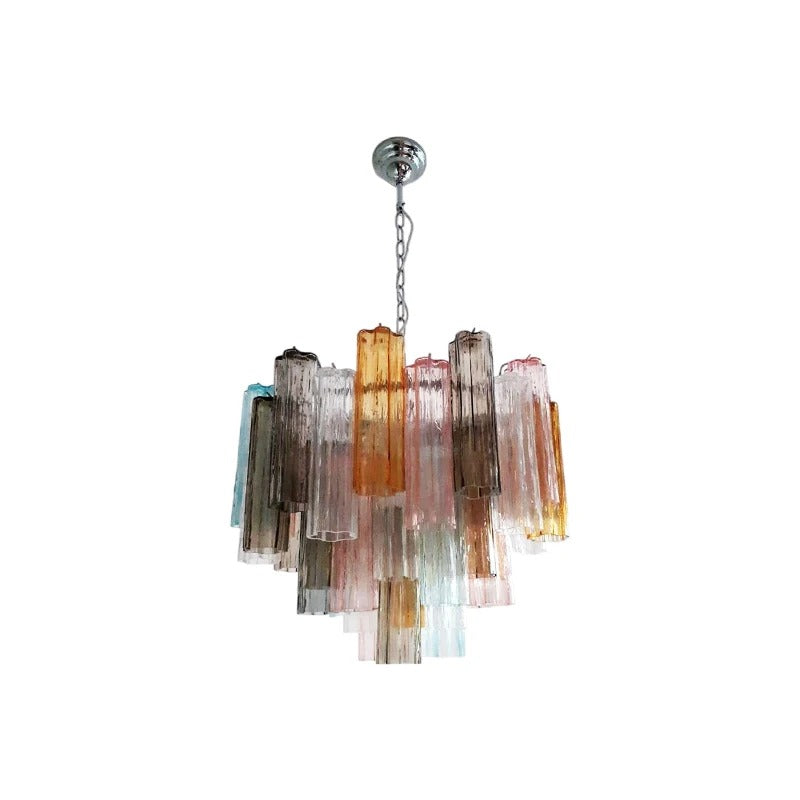 Tiered Glass Tube Chandelier – Lumivorn – Product Detail, Mixed Murano Glass