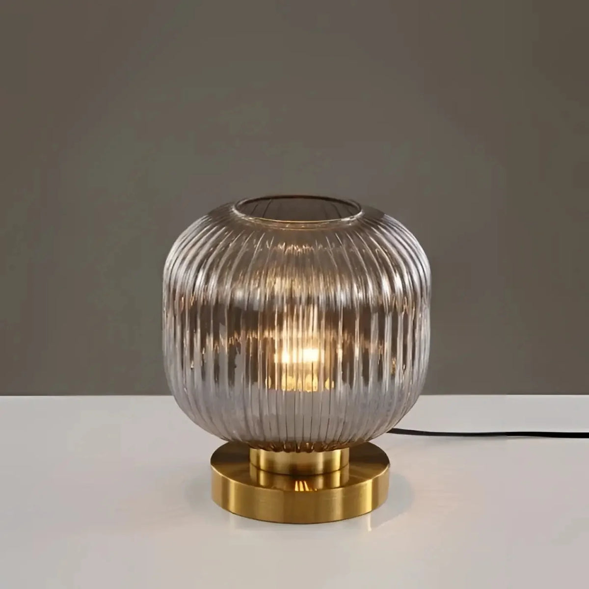 Nervira Clear Glass version showing Edison filament through ribbed walls
