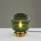 Nervira lamp – ribbed glass texture detail close-up showing light refraction