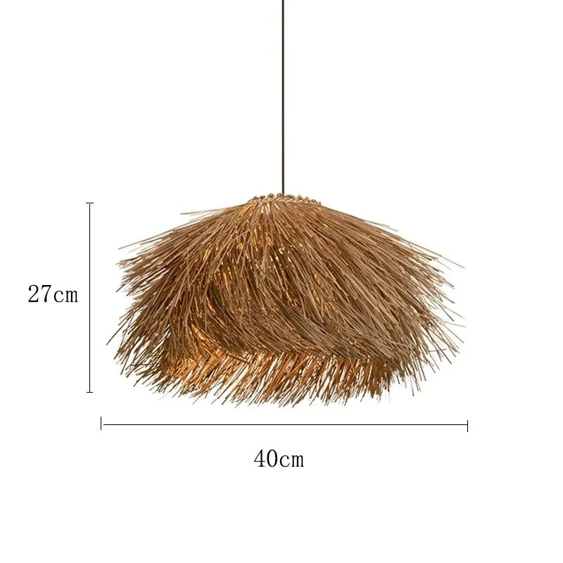Shaggy Straw Rattan Dome Pendant Light – Ntavero