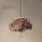Shaggy Straw Rattan Dome Pendant Light – Ntavero