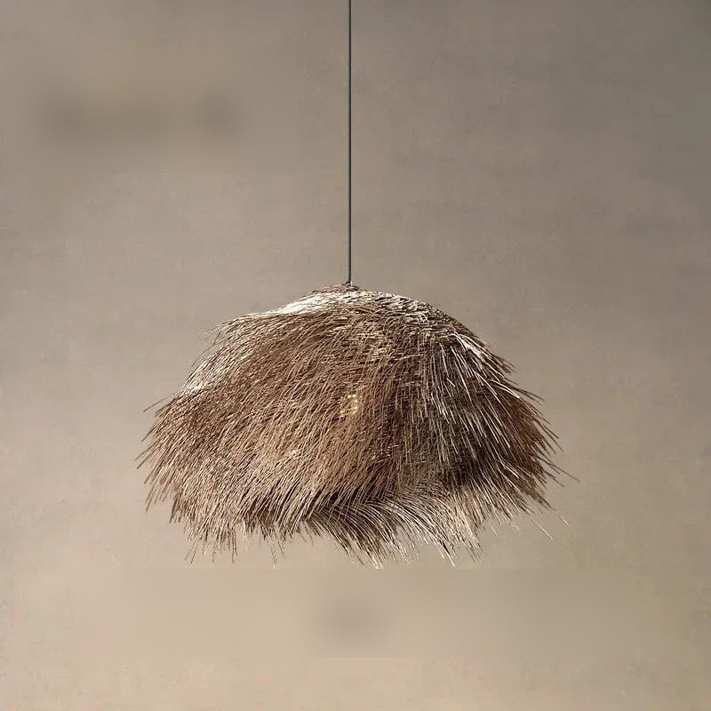 Shaggy Straw Rattan Dome Pendant Light – Ntavero