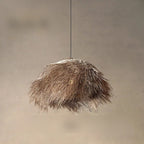 Shaggy Straw Rattan Dome Pendant Light – Ntavero