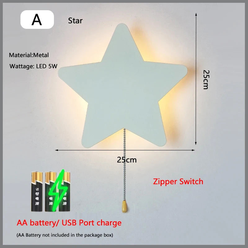 Nubira Star design dimensions, 25 x 25 cm painted metal wall light