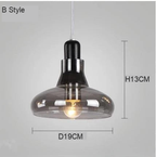 Orivex smoked glass pendant light - B Style, 19cm