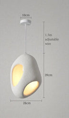 Nordic Textured Pebble Pendant Light Ovaelindra – White Small detail