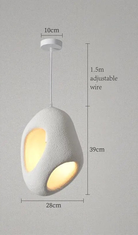 Nordic Textured Pebble Pendant Light Ovaelindra – White Small detail