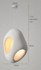 Nordic Textured Pebble Pendant Light Ovaelindra – White Large detail