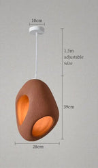 Nordic Textured Pebble Pendant Light Ovaelindra – Brown Small detail