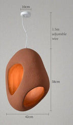 Nordic Textured Pebble Pendant Light Ovaelindra – Brown Large detail