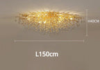 Gold Crystal Branch Chandelier – Equinara – Oval Ceiling 150cm