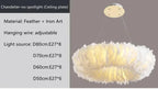 Handwoven Feather Cloud Pendant Light Plumaris – Ring Chandelier, No Spotlight – Specifications