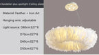 Handwoven Feather Cloud Pendant Light Plumaris – Ring Chandelier, With Spotlight – Specifications