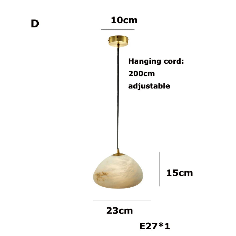 Alabaster Pebble Pendant & Wall Light – Praxon – Pendant D Dimensions