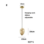 Alabaster Pebble Pendant & Wall Light – Praxon – Pendant E Dimensions