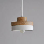 Scandinavian Wood & Metal Pendant Light Eldon – Round White