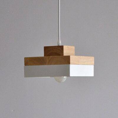 Scandinavian Wood & Metal Pendant Light Eldon – Square Black