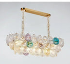 Iridescent Glass Shell Fan Tiered Chandelier – Frostveil – Rectangle