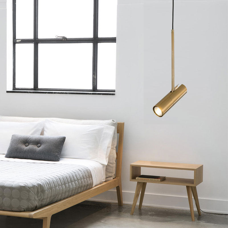 Slim Adjustable Spotlight Pendant Light – Rolantis – Gold 1-Head Lifestyle