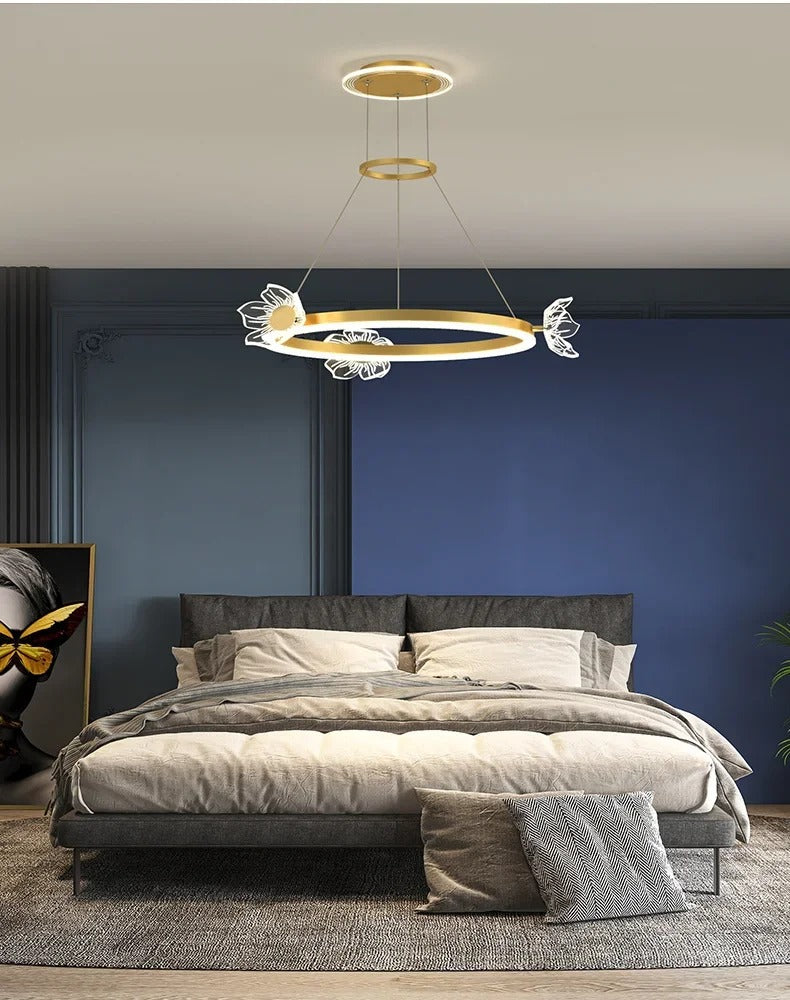 Nordic Flower Ring Pendant Light – Rsaelith, bedroom