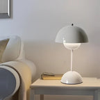 Rudira Butter Yellow lamp on wooden dining table