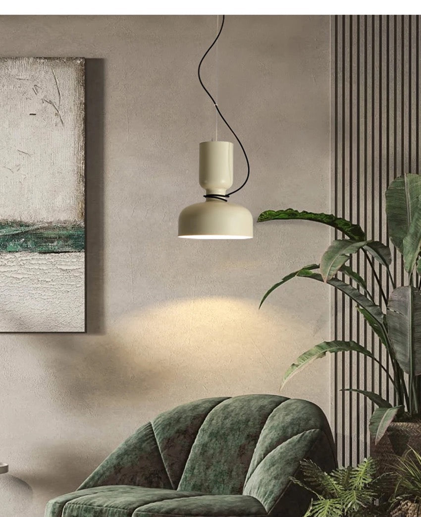 Nordic Bottle-Neck Metal Pendant Light Solenne – Black Finish Detail