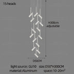 Solerno adjustable multi-head spot pendant — 15 Heads configuration