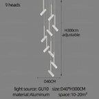 Solerno adjustable multi-head spot pendant — 9 Heads configuration