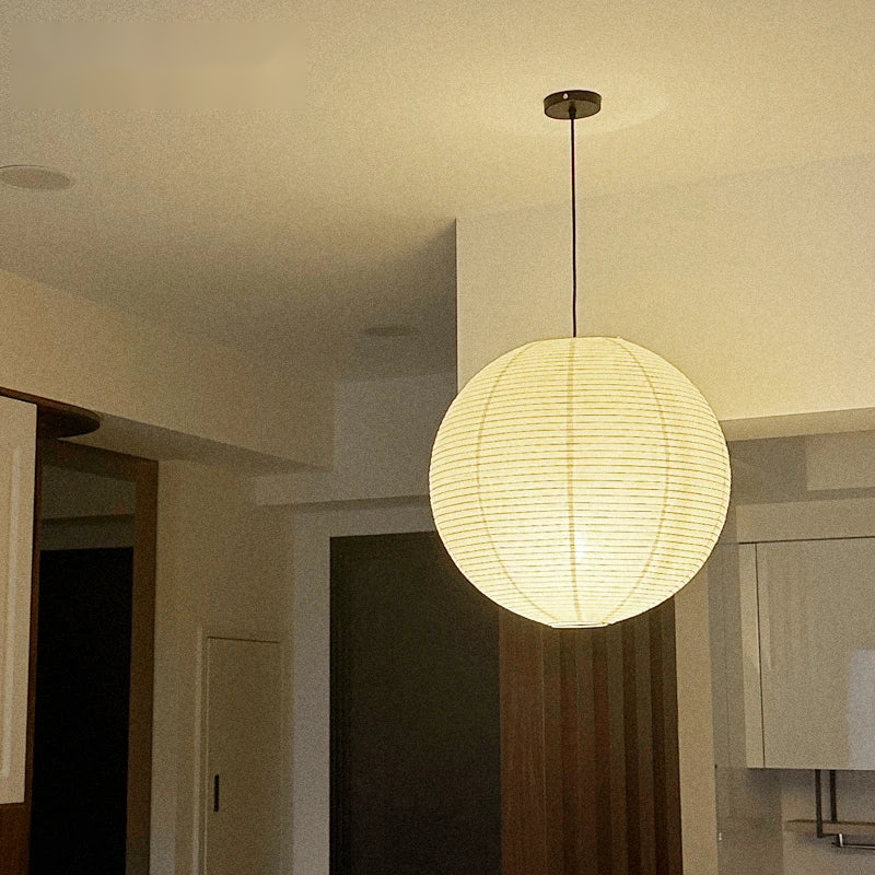 Japanese Washi Paper Sphere Pendant Light Sorane - Lifestyle View, 30cm